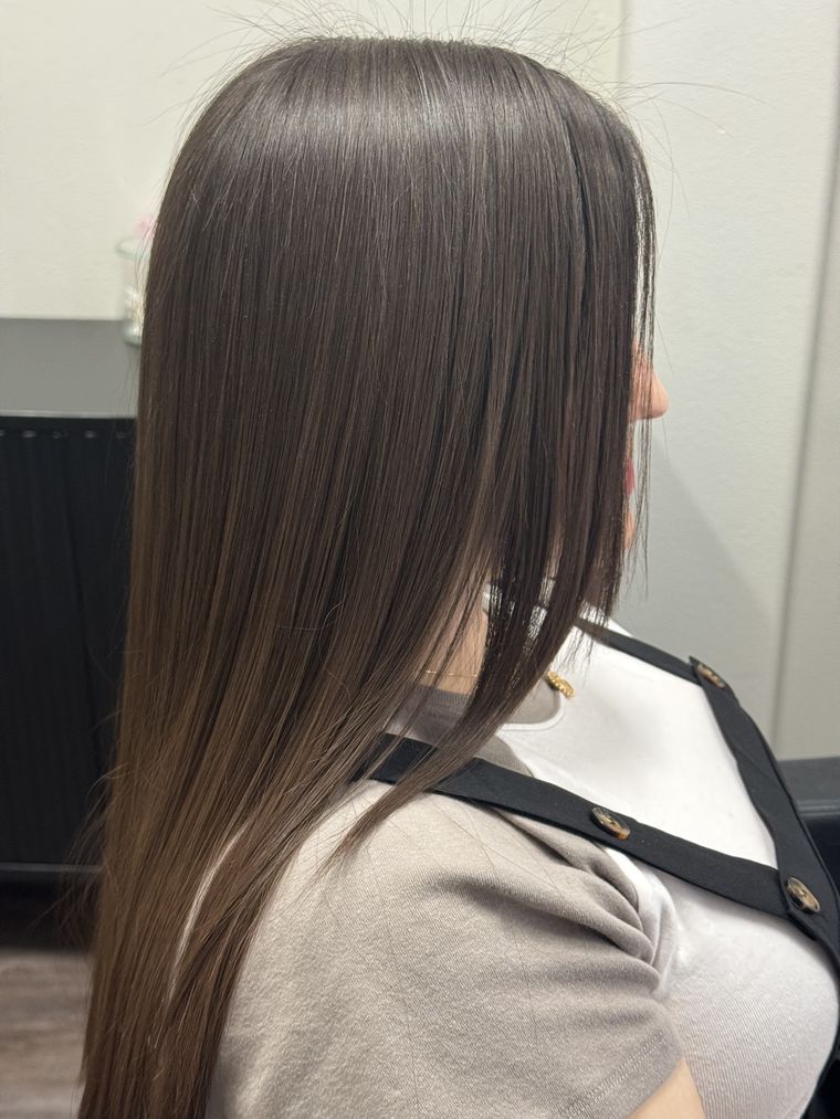 Smooth keratin-treated hair at Hair by Heidi